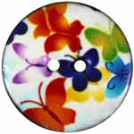 Inspire 9801620 Butterfly Design 2 Hole Coconut Button (4/card) .88"/23 mm
